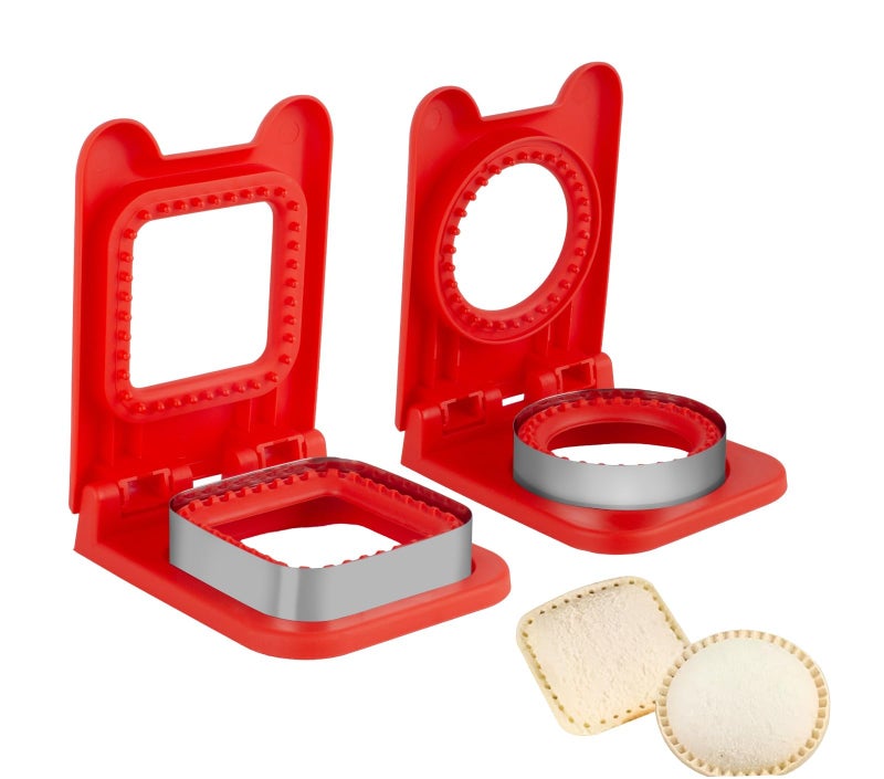 THW® Sandwich Cutter and Sealer Set Square and Round Sandwich Maker Bread Toast Breakfast Making Mold and Sealer for Kids for Cookie Cutters Can be Used in Home resaurant banquets (Square and Round) - Image 1