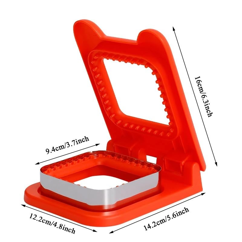 THW® Sandwich Cutter and Sealer Set Square and Round Sandwich Maker Bread Toast Breakfast Making Mold and Sealer for Kids for Cookie Cutters Can be Used in Home resaurant banquets (Square and Round) - Image 2