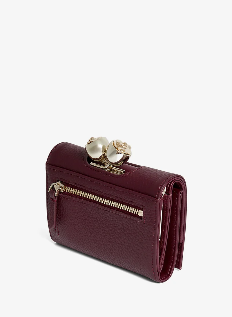 Ted Baker  Rose Detail Leather Small Bobble Purse for Women | Best Price UAE