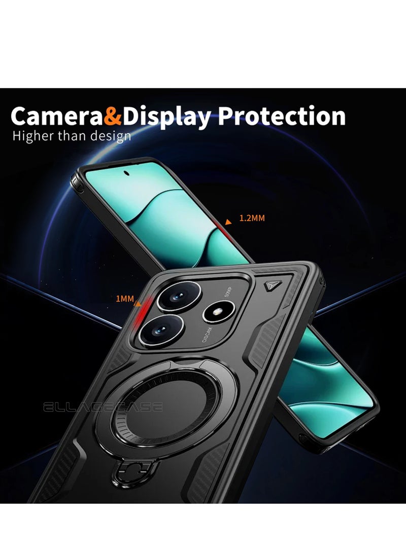 ELLAGECASE حافظة واقية مع حلقة لهاتف Xiaomi Redmi Note 14 5G، حماية قوية من السقوط، إمكانية الوقوف أفقيًا ورأسيًا، حماية كاميرا متينة، دعم متوازن، وتوافق مثالي مع الملحقات المغناطيسية - Image 5