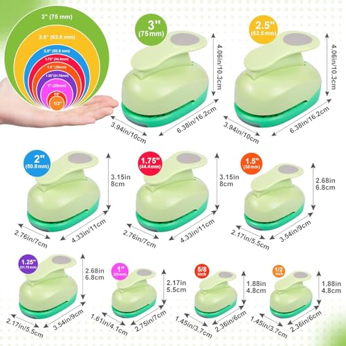 UCEC Paper Punch 3 Inch XL Size Circle Punch Large Hole Puncher Paper Circles Craft Puncher Handmade Paper Punches for Crafting Scrapbooking Cards Arts Fun Projects Back to School Supplies - Image 3