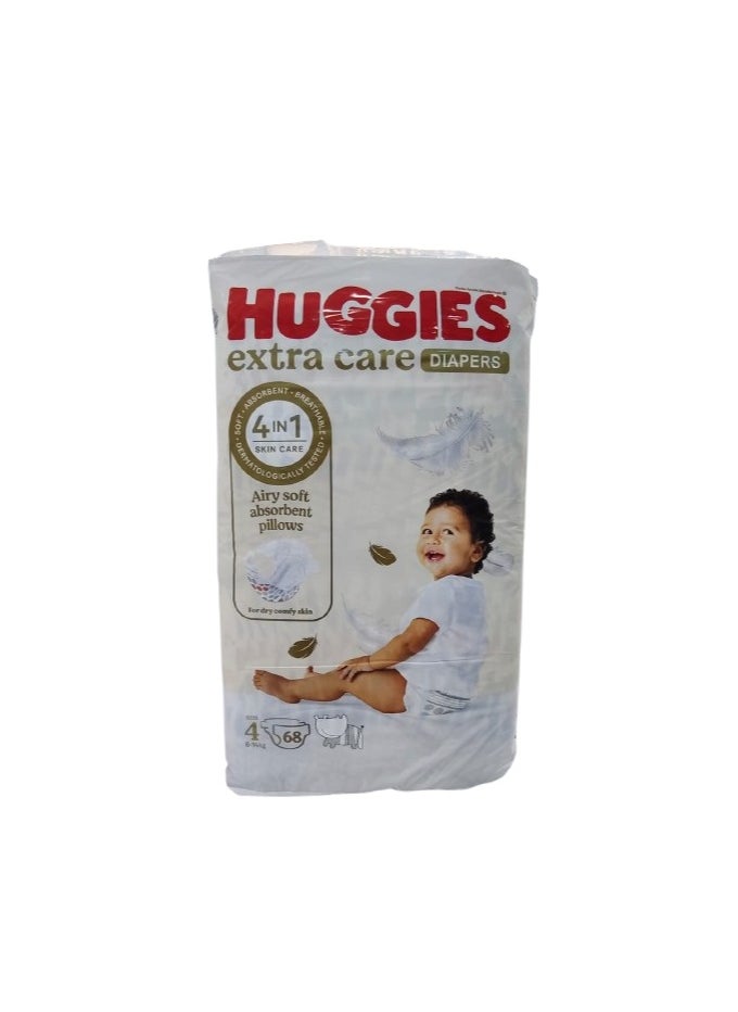 Huggies Huggies Extracare diapers size 4 (8-14 kg) 68 Daipers 