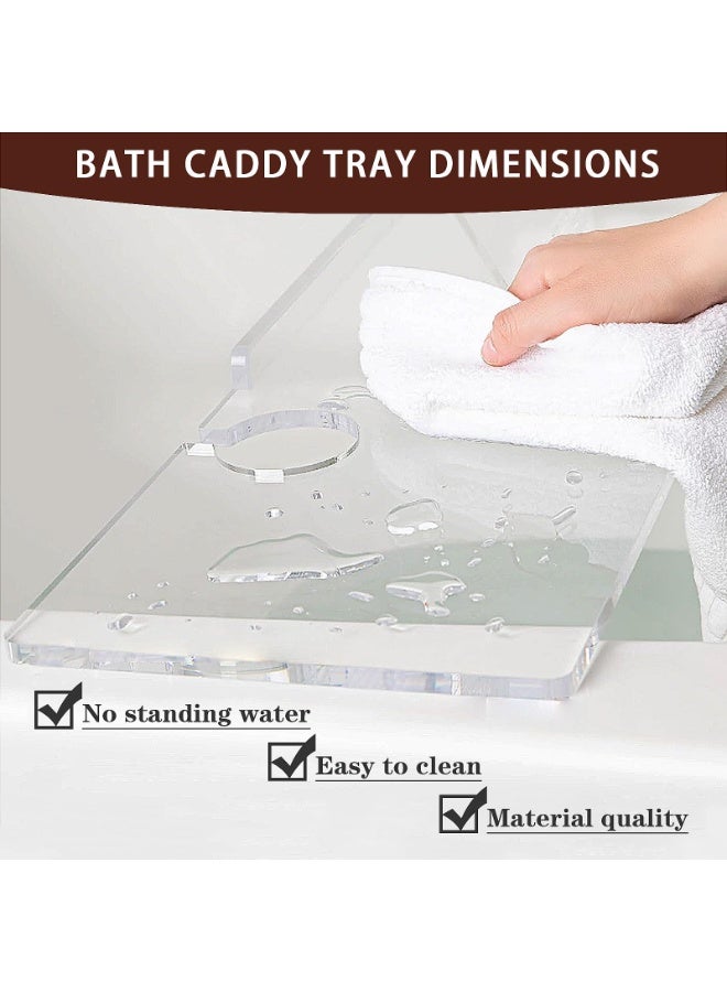 YelaJoy Adjustable Waterproof Clear Bathtub Shelf, Bathtub Board, Bathtub Tray, Bathtub Shelves, Bathtub Storage Board, Transparent Bathtub Stroage Rack - Image 4