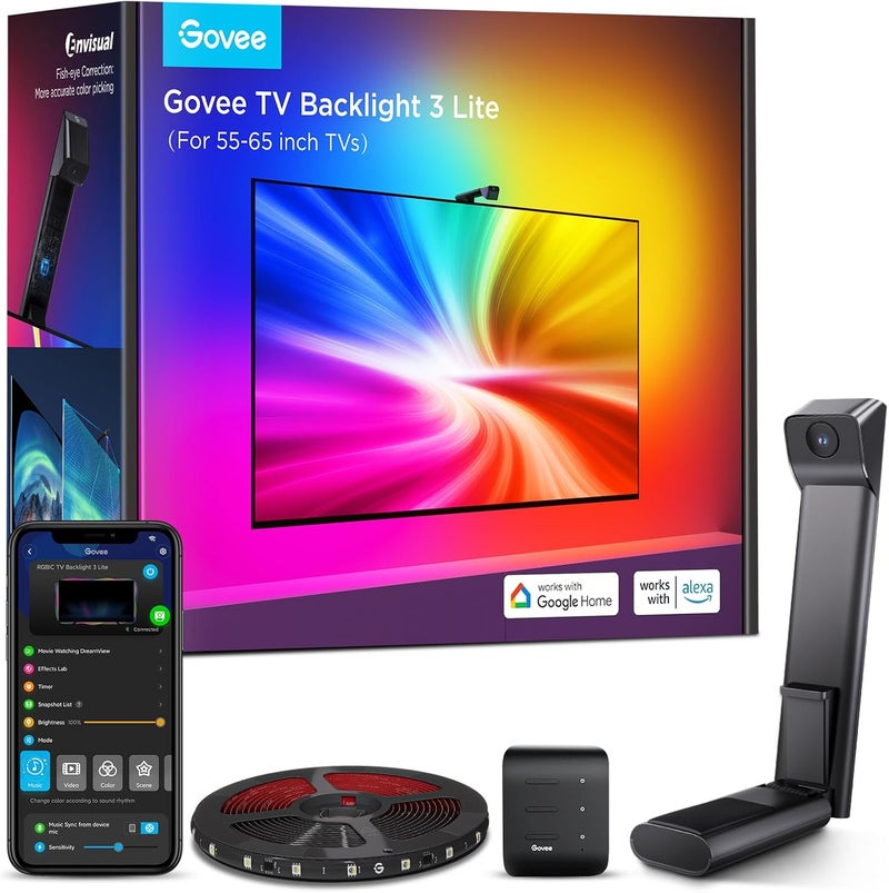 Govee TV Backlight 3 Lite with Fish-Eye Correction for 55-65 Inch TVs - Image 1