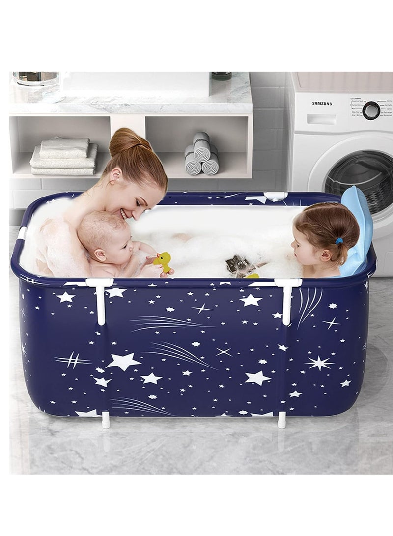 XiuWoo Waterproof Portable Non-Inflatable Folding Soaking Spa Bathtub Barrel, Household Large Shower Bathing Tubs, Separate Family Bathroom SPA Tub for Adults and Kid - Image 2