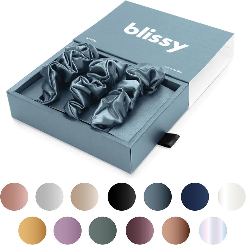 BLISSY Silk Scrunchie (Ash Blue Regular) - Image 1
