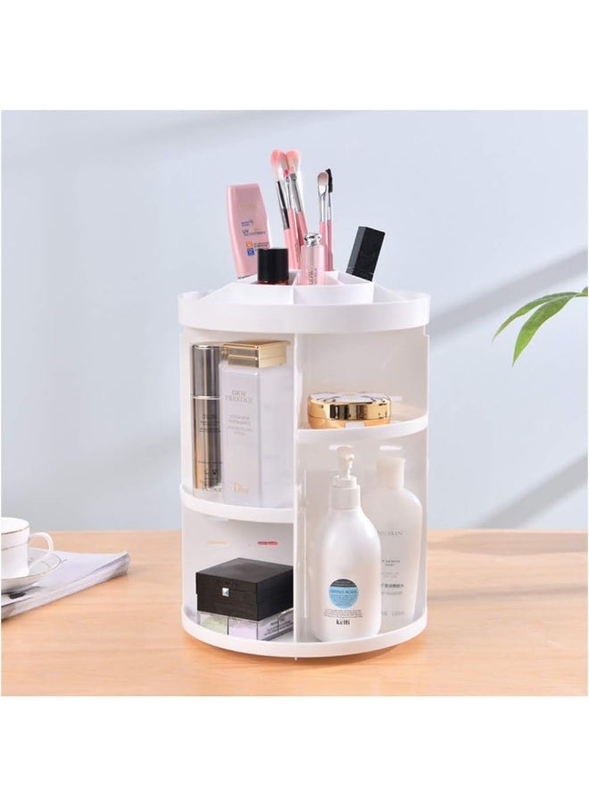 Generic Makeup Organiser, 360° Rotating Cosmetic Organizer, Multifunctional Makeup Storage, 8 Layers Make Up Storage Box, Beauty Organiser for Dressing Table, Vanity Table, Bedroom, Bathroom, White  - Image 1