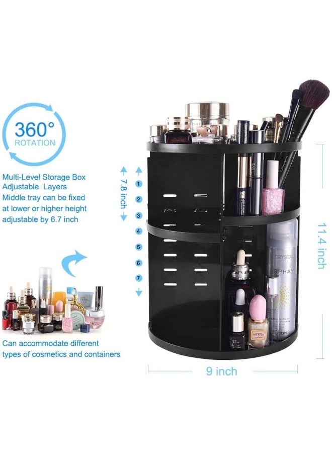 Generic Makeup Organiser, 360° Rotating Cosmetic Organizer, Multifunctional Makeup Storage, 8 Layers Make Up Storage Box, Beauty Organiser for Dressing Table, Vanity Table, Bedroom, Bathroom, White  - Image 2