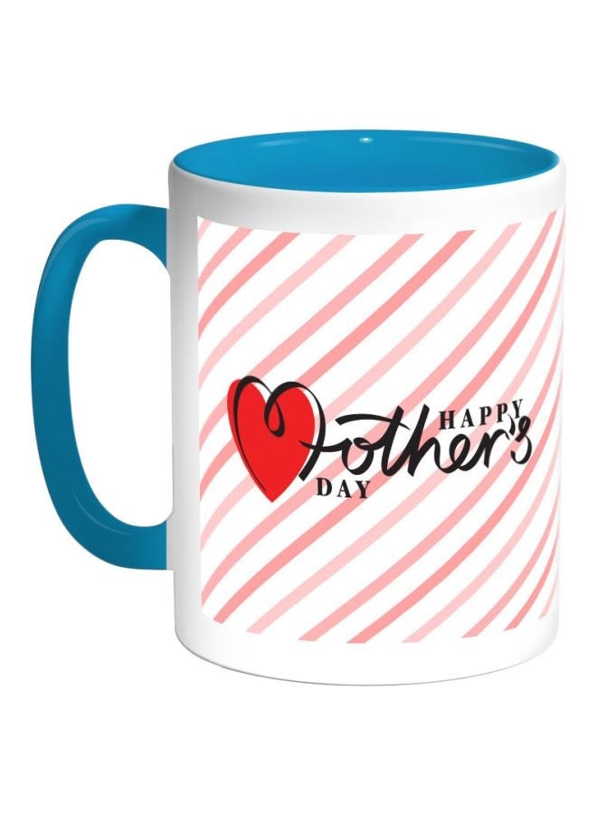 Happy Mother's Day Printed Coffee Mug Blue/White/Pink 11ounce