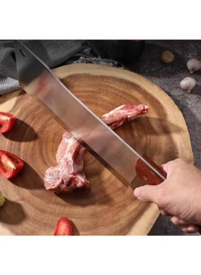 Heavy Duty Stainless Steel Meat Cleaver Knife Butcher Wooden Handle - Image 2