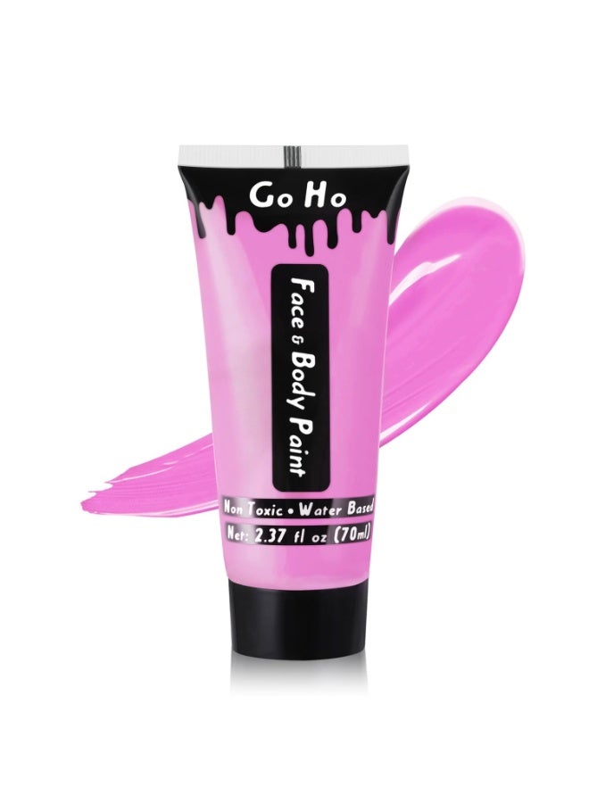 Go Ho Pink Face Body Paint Washable(2.37oz/pc),Water Based Cream Non-Toxic Full Pink Body Paint for SFX Cosplay Costumes Festivals Halloween Makeup - Image 1