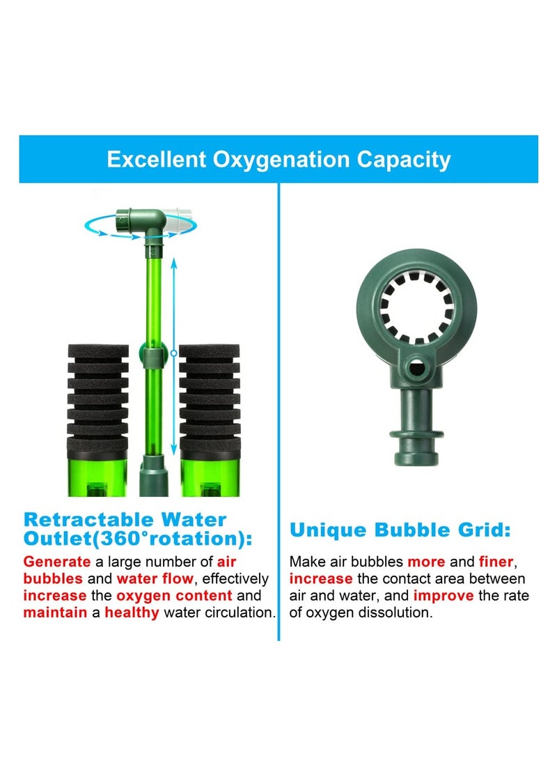KASTWAVE Aquarium Sponge Filter, Fish Tank Foam Filter Quiet Submersible Bio Sponge Filter with 2 Spare Sponges - Image 3