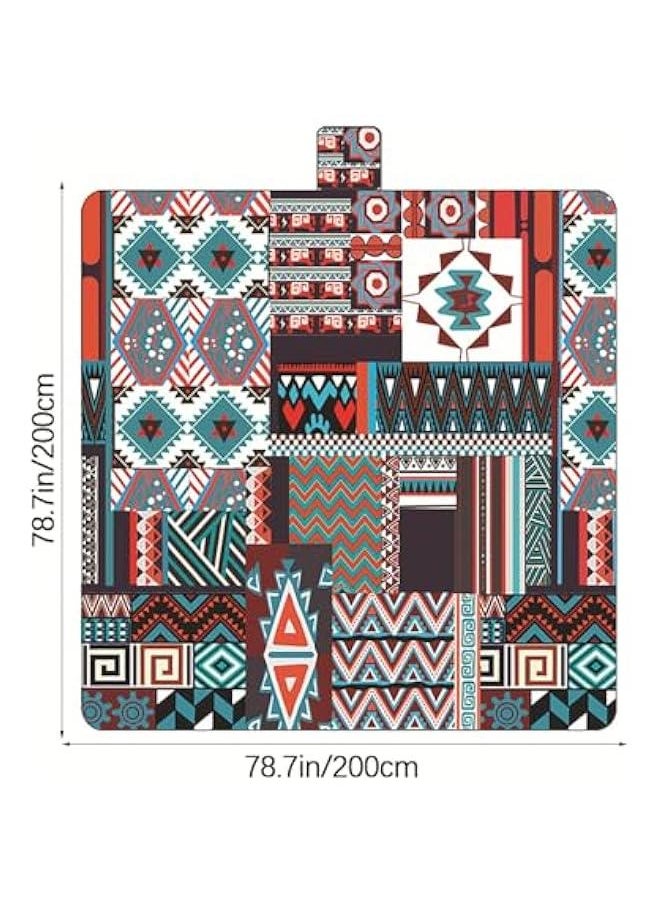 HOOKOR Beach Blanket, Picnic Blankets Waterproof Sandproof with Waterproof Backing, Outdoor Blanket for Travel, Camping, Hiking, 79x79 inch (38-03)  - Image 2