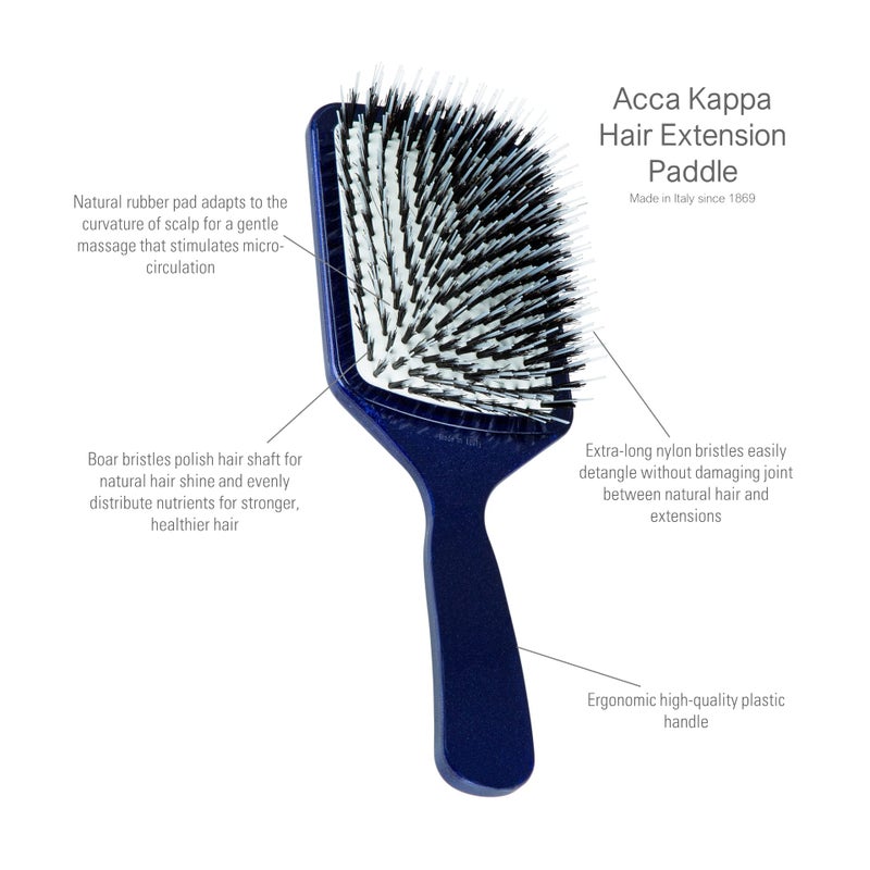 ACCA KAPPA Top Plastic Hair Extension Paddle Brush Mixed Boar and Nylon Bristles Detangling Tool - Image 2