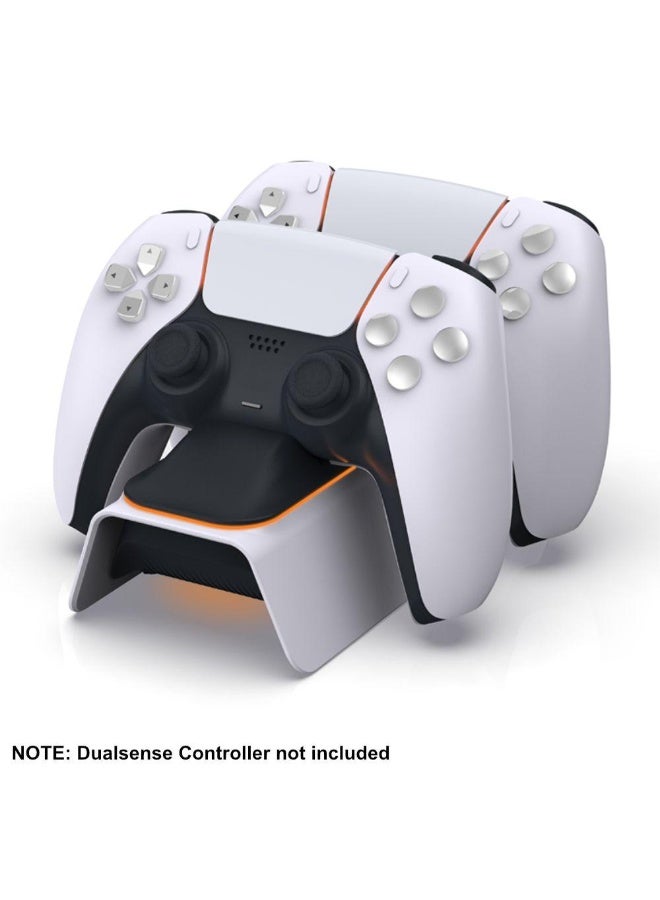 دوبي قاعدة شحن مزدوجة أنيقة من DOBE (طراز TP5-0521) لأجهزة تحكم PS5 - لون أبيض - Image 1