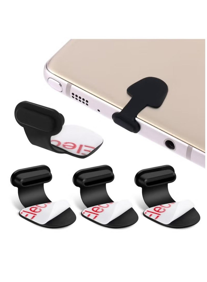 4 Packs Type C Dust Plugs, Black Silicone USB C Port Protectors for Laptops, Smartphones. - Image 1