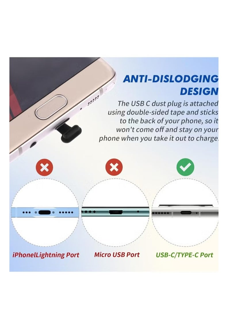 4 Packs Type C Dust Plugs, Black Silicone USB C Port Protectors for Laptops, Smartphones. - Image 3
