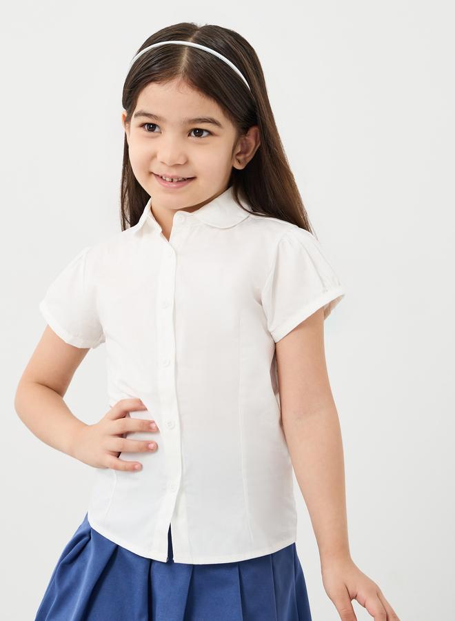 Styli Girls White Cotton Puff Sleeves Shirt - Image 1