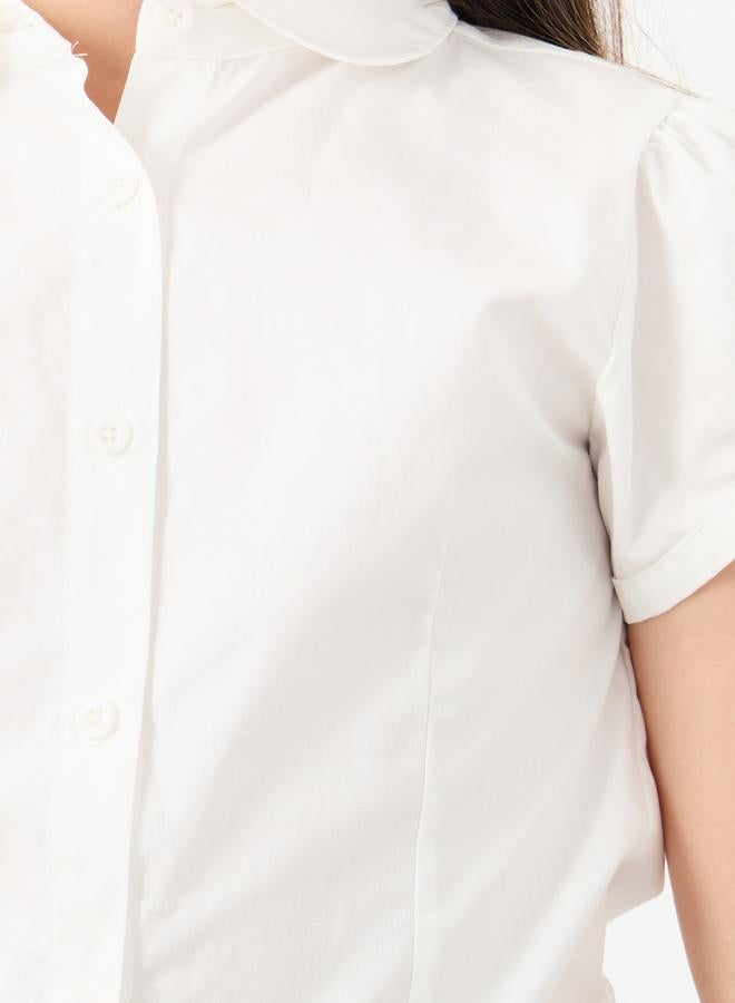 Styli Girls White Cotton Puff Sleeves Shirt - Image 3