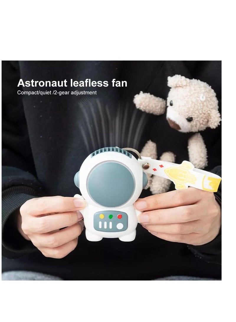 MINI Handheld FanPortable Fan, Mini Astronaut Fan, Portable Bladeless Fan, USB Rechargeable Battery & Anti-slip Handle with Keychain, Summer Daily Cooling Decor for Rest, Work, Travel, Hiking, Camping  - Image 1
