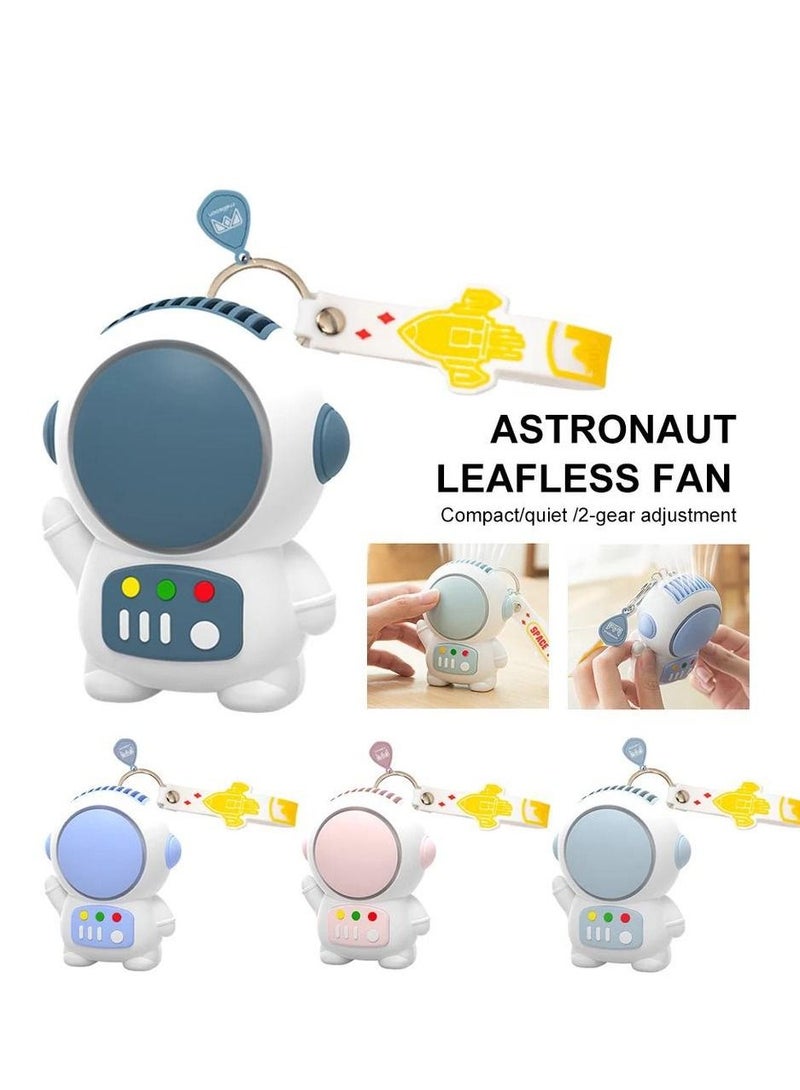 MINI Handheld FanPortable Fan, Mini Astronaut Fan, Portable Bladeless Fan, USB Rechargeable Battery & Anti-slip Handle with Keychain, Summer Daily Cooling Decor for Rest, Work, Travel, Hiking, Camping  - Image 4