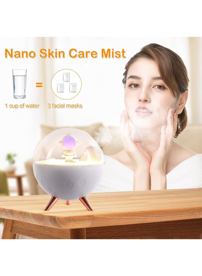 SOLARAE Astronaut Humidifier for Bedroom | Auto-off 350ml USB Mini Air Humidifier with 3 Colors Light | Small Desk Humidifier for Kids (White) - Image 2
