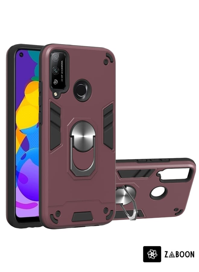 Zaboon Protective Case Cover For Huawei Honor Play 4T 2 in 1 Armour Series PC + TPU Protective Case with Ring Holder - Image 1