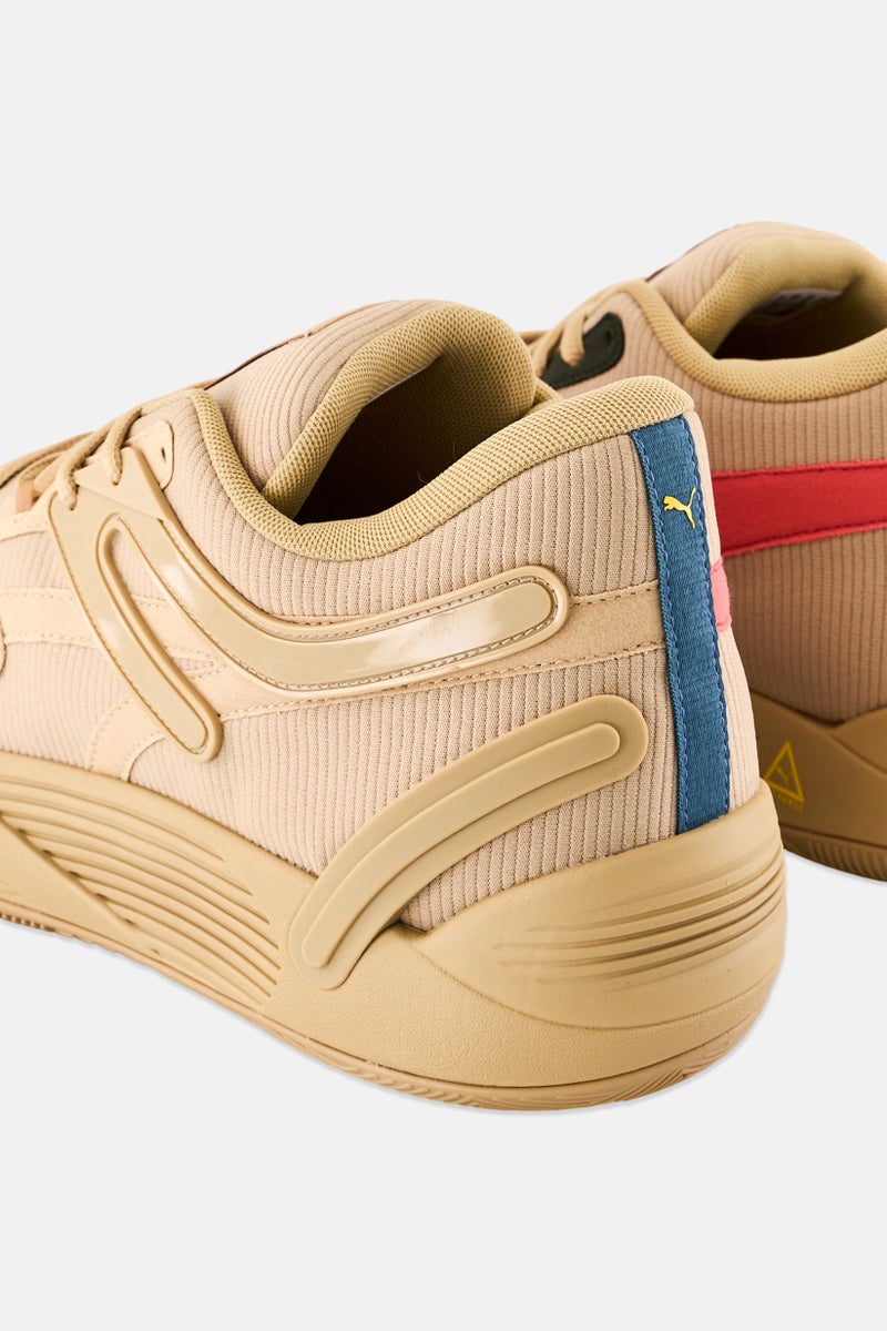 PUMA Men Trc Blaze Court Corduroy Lace Up Basketball Shoes, Dark Beige - Image 2