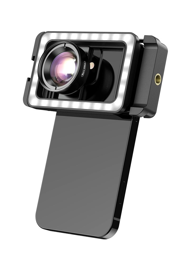 APEXEL New 4k HD 100mm macro lens With CPL for Smartphone  LED Fill Light Universal Clamp Micro Lenses for iPhone 15/15Pro/15Pro Max, Samsung, Android Phone all smartphones  - Image 1