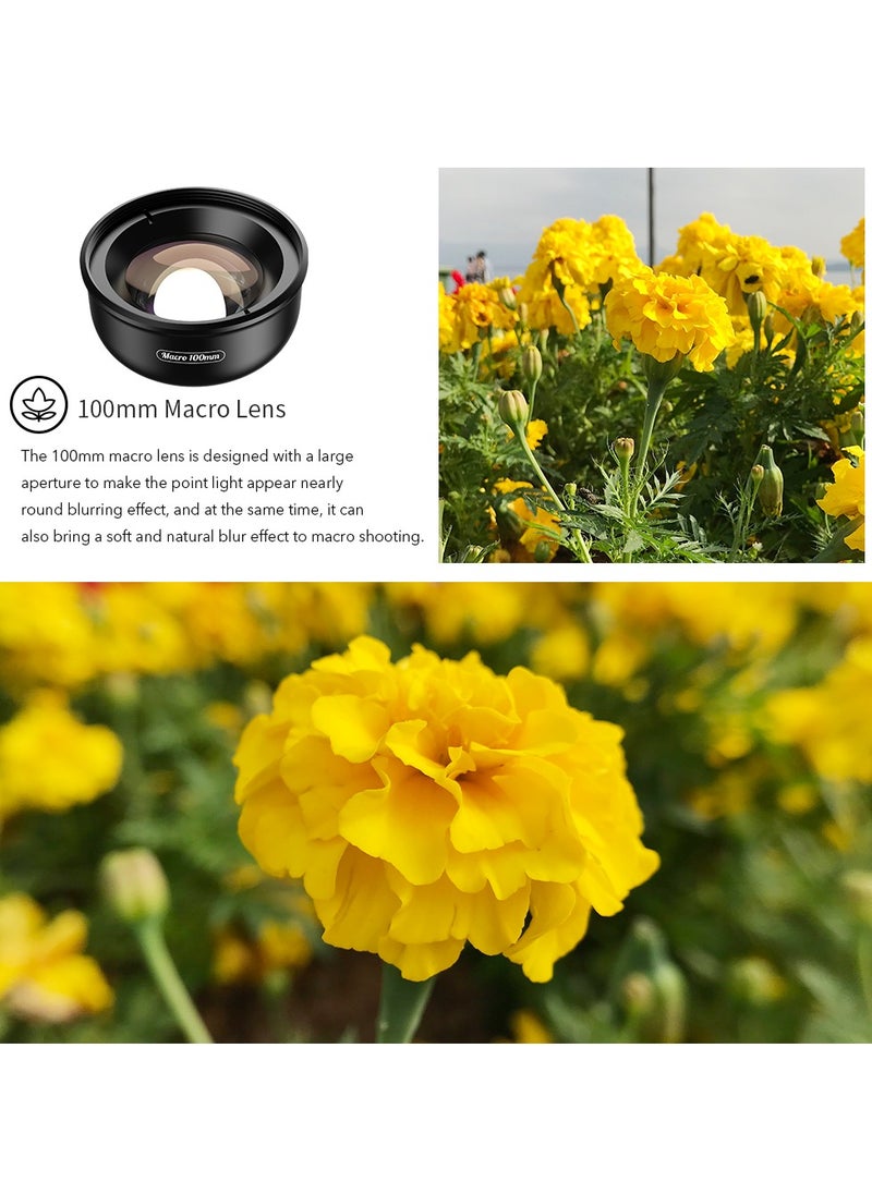 APEXEL New 4k HD 100mm macro lens With CPL for Smartphone  LED Fill Light Universal Clamp Micro Lenses for iPhone 15/15Pro/15Pro Max, Samsung, Android Phone all smartphones  - Image 4