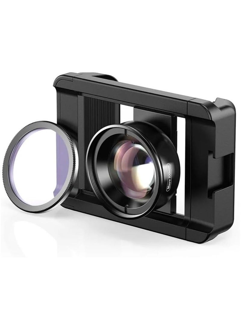APEXEL 10X Smartphone Macro Lens Kit  Phone Camera Lens with CPL Filter, 17mm Thread Clip Holder with Cold Shoe Mount  Macro Lens Combo for Mobile Phone - Image 1