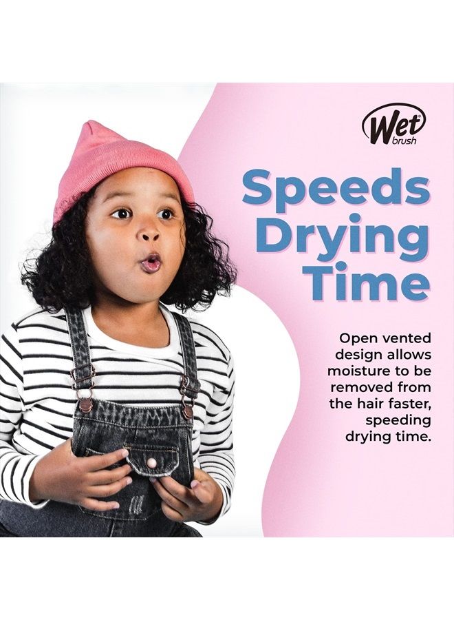 Wet Brush فرشاة شعر سريعة الجفاف، سوداء - تصميم بفتحات تهوية وشعيرات HeatFlex فائقة النعومة آمنة للتجفيف بالمجفف مع مقبض مريح للتحكم في التشابك والشعر الذي لا يمكن السيطرة عليه - إكسسوارات شعر خالية من الألم - Image 4