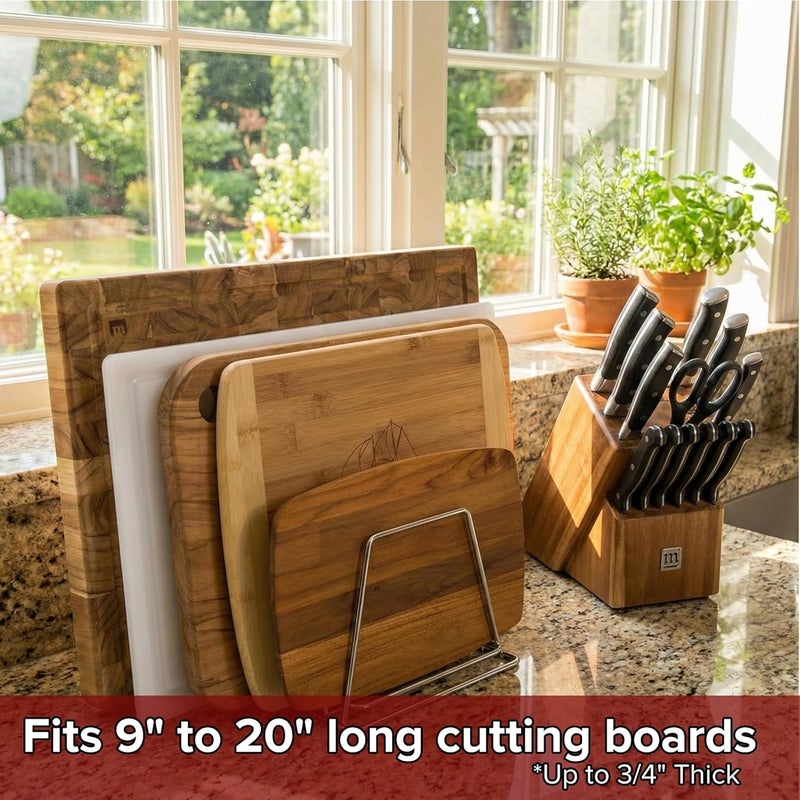 Thirteen Chefs Commercial Cutting Board Organizer, Stainless Steel Rack NSF, No Rusting, 0.75 Inch Width Slots - Image 2