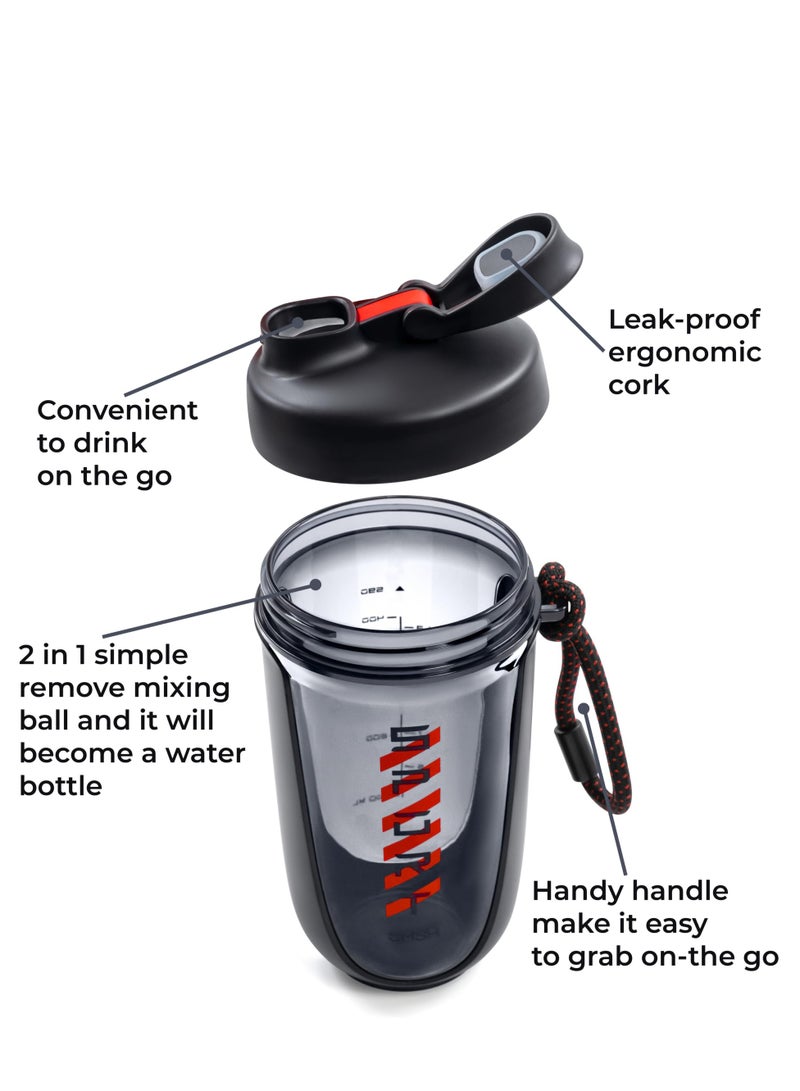 Excefore Protein Shaker Bottle, Leak Proof 20 Oz Shaker Bottle for Protein, with Durable Lanyard, BPA Free Plastic Shaker Bottle for Pre Workout - Image 4