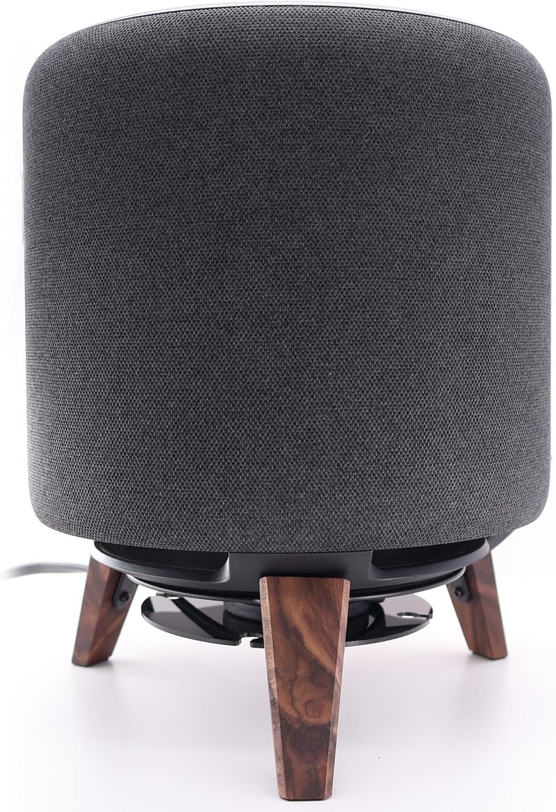 Alloery Wooden Mount Desk Speaker Stand, Brown (Black Walnut) - Image 1