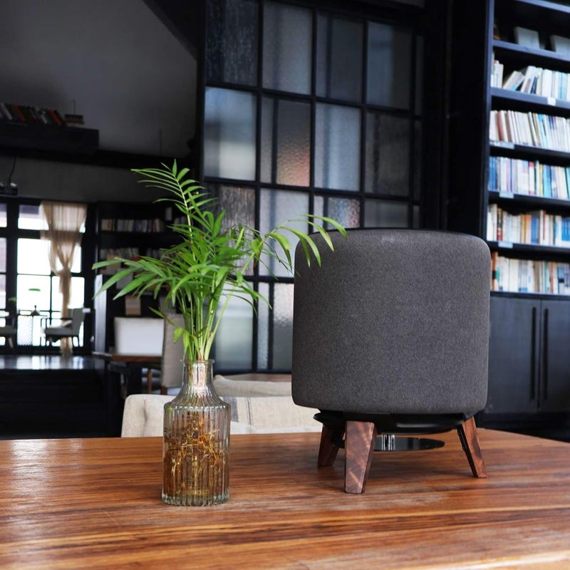 Alloery Wooden Mount Desk Speaker Stand, Brown (Black Walnut) - Image 2