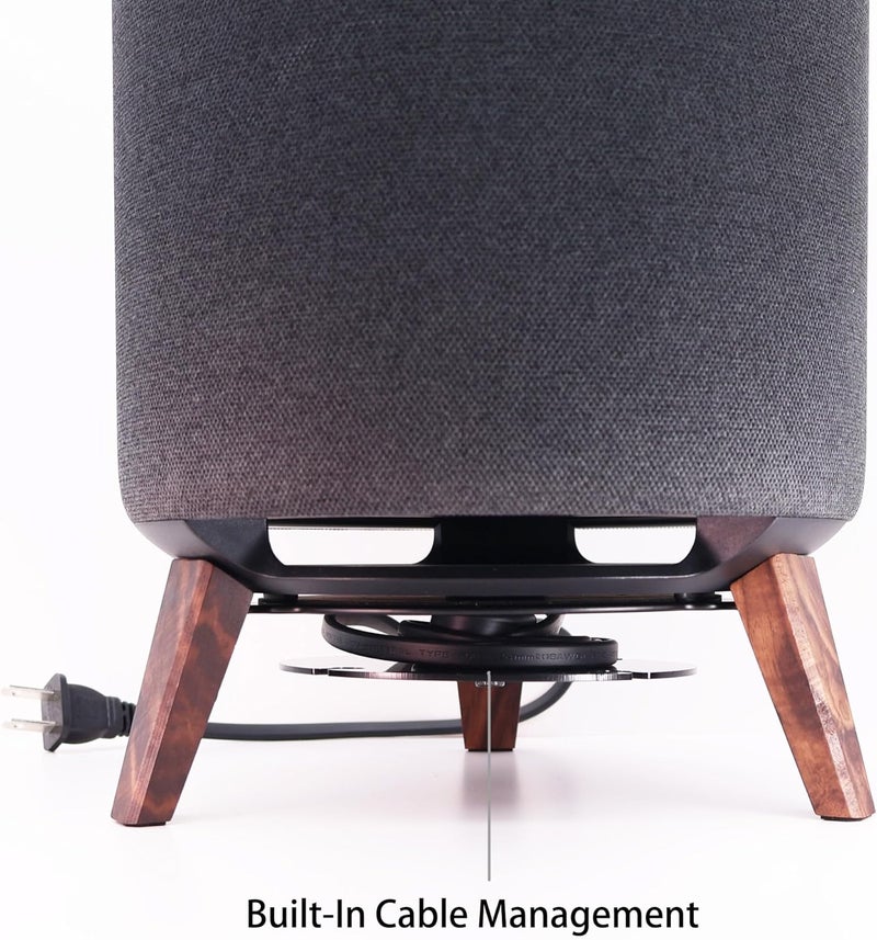 Alloery Wooden Mount Desk Speaker Stand, Brown (Black Walnut) - Image 4