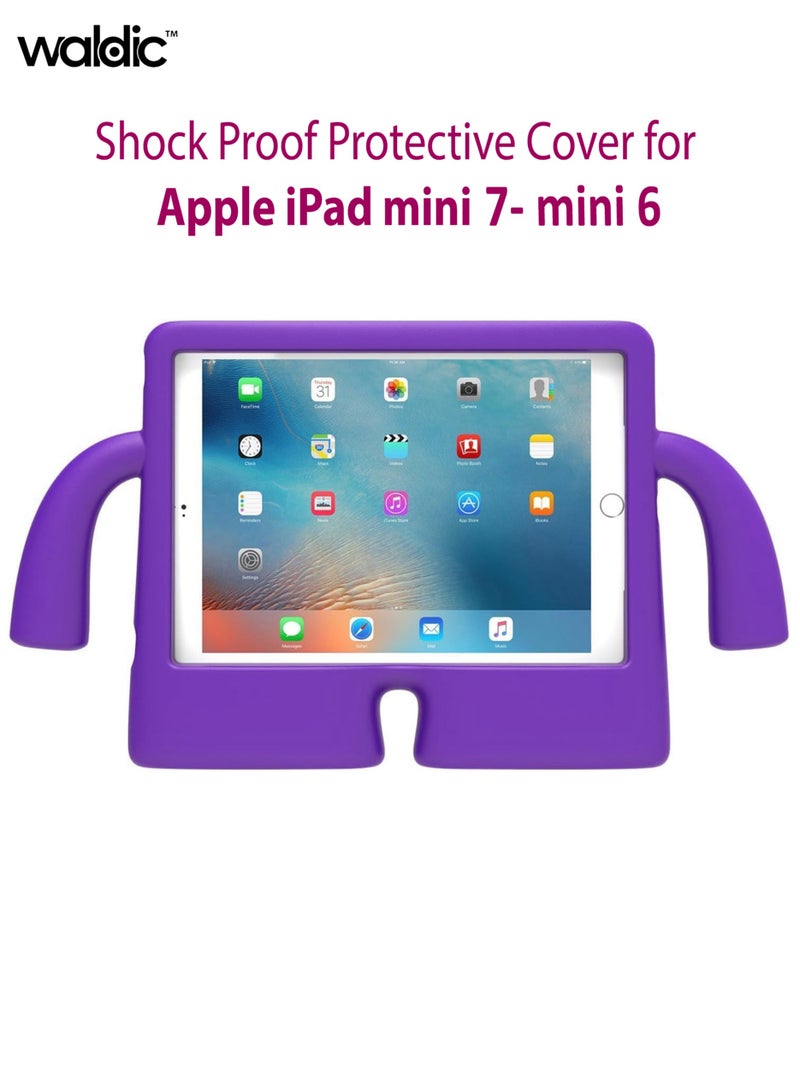 Waldic Shock Proof Cover for Apple iPad mini 7 - Mini 6 | Shock Proof Silicone Protective Cover - Purple - Image 1