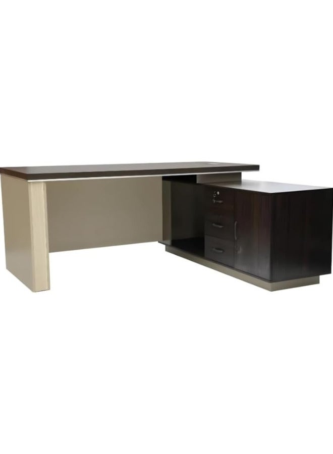 SULSHA Classic L Shape Office Table with Side Drawers , Office Desk , Computer Table 160x80x75Cm - Image 3