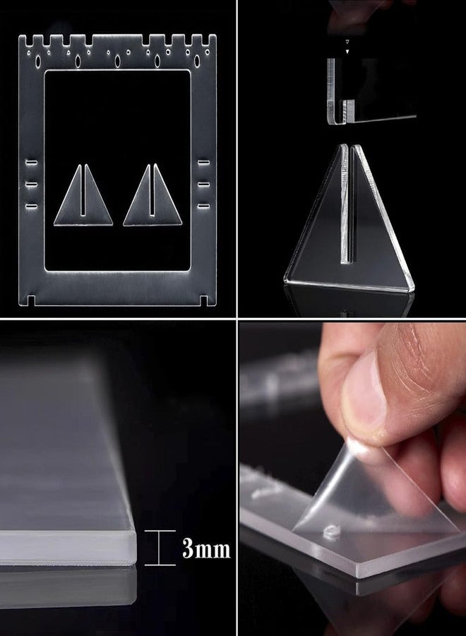 RENIAN Jewelry Photography Props Board Acrylic Frame Tabletop Stand for Studio Shooting Necklaces, Stud Earrings and Earrings Drop Dangle Display Holder - Image 4