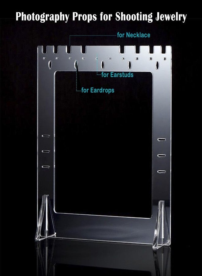 RENIAN Jewelry Photography Props Board Acrylic Frame Tabletop Stand for Studio Shooting Necklaces, Stud Earrings and Earrings Drop Dangle Display Holder - Image 2