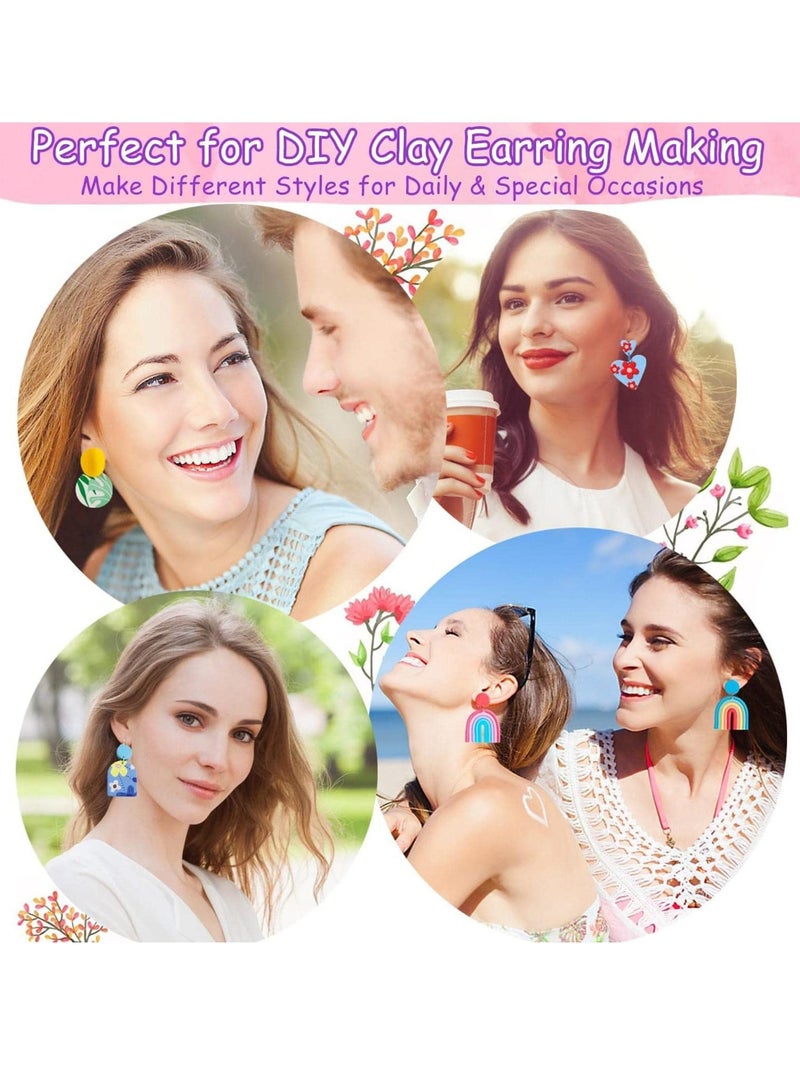 SYOSI مجموعة صنع الأقراط من الطين للسحر البوليمري لصنع الأقراط 302 قطعة 30 قطعة قواطع 32 لون أدوات طين بكرات خطافات أقراط لمجوهرات أقراط الطين البوليمري مستلزمات صنع الهدايا للأطفال - Image 2
