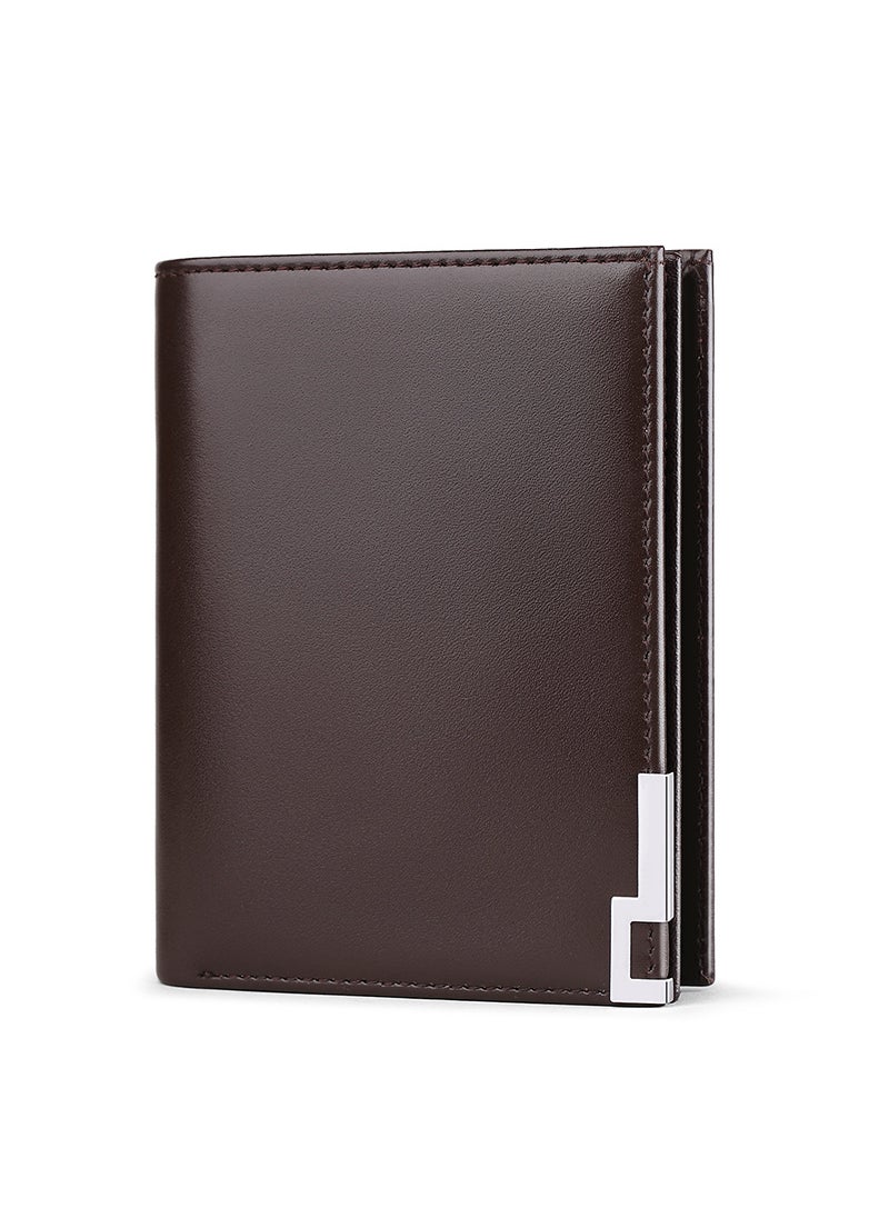 Generic Mens Genuine Leather Fashion Wallet Coffee 
