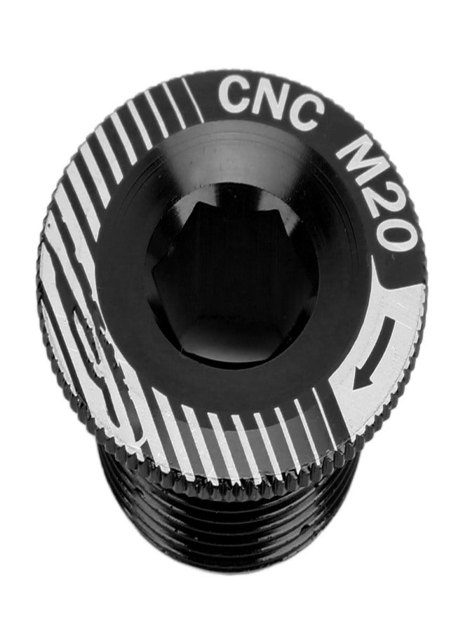 إنلي براغي ذراع كرنك الدراجة الهوائية، مصنوعة من سبائك الألومنيوم، مقاس M20، برغي تثبيت ذراع الكرنك، براغي ذراع مجموعة الكرنك للدراجة، أسود اللون، مقاس M20 - Image 1