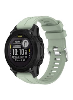 Replacement Strap For Garmin Descent G1 Solar 22mm Solid Color Silicone Watch Band Light Green