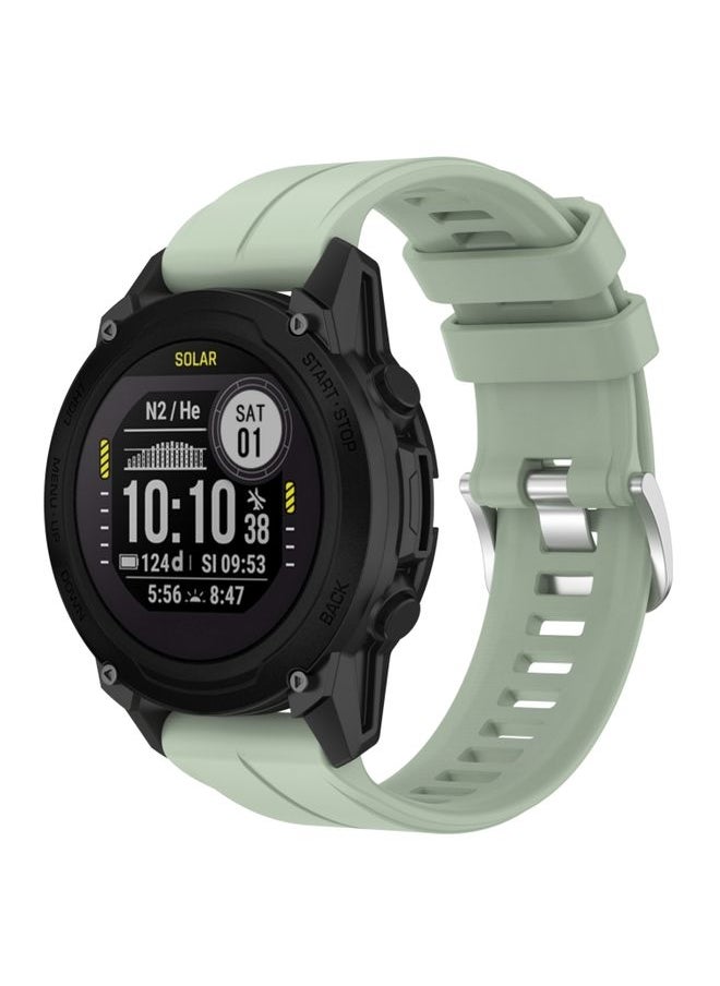 Generic - Replacement Strap For Garmin Descent G1 Solar 22mm Solid Color Silicone Watch Band Light Green - Image 1