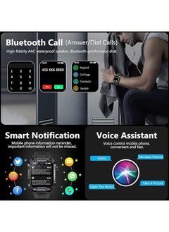 Generic IP68 Waterproof Smartwatch for Men with Bluetooth Call (Answering/Making Calls), Fitness Tracker, More than 100 Sports Modes for iPhone Android Phone  - Image 3