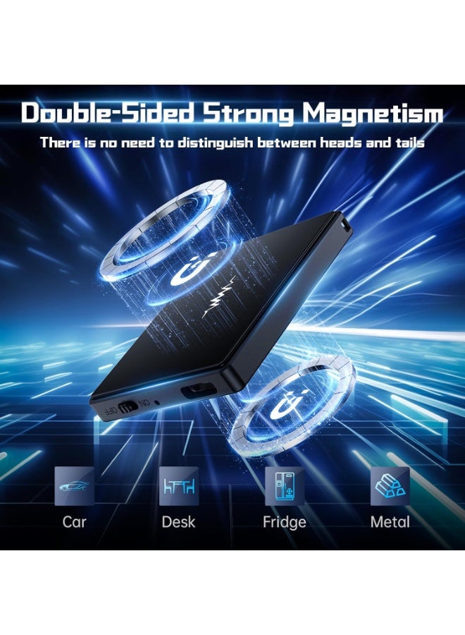 زيستيك مسجل صوت رقمي مغناطيسي ثنائي الجوانب بسعة 128 جيجابايت يعمل بتفعيل صوتي - جهاز تسجيل بصيغة MP3 ببطارية تدوم طويلاً، مسجل صوت بمنفذ USB-C للعمل والمحاضرات والاجتماعات والمقابلات. - Image 3