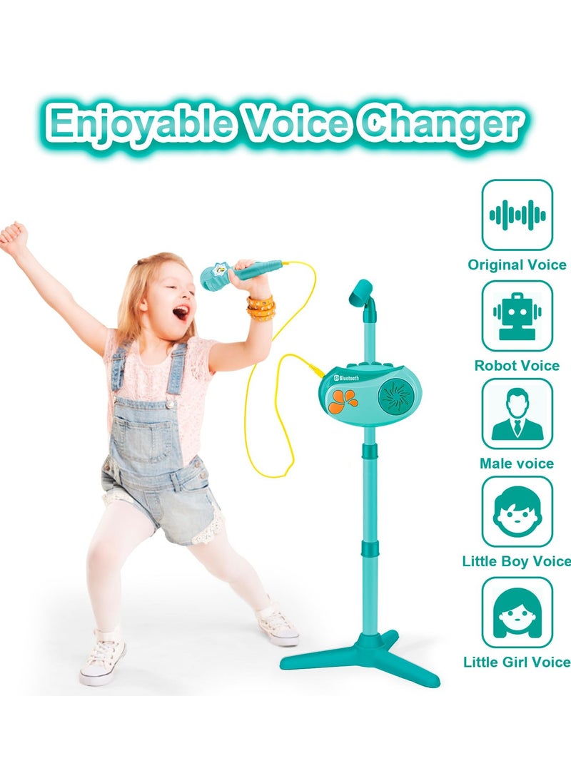 SYOSI Kids Microphone with Stand, Kids Karaoke Machine Music Toys, Bluetooth Karaoke Machine for Kids with Vioce Changer, Singing Recorder - Microphones for Singing Birthday for Girls Boys - Image 3