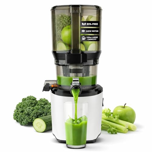 Kuvings AUTO10 Cold Press Juicer Machine – Self-Feeding for Hands-Free Use – Easy to Clean, Quiet 240W Motor, 100 oz Large Masticating Juicer – Designed for Silky Juice with Low Pulp – White - Image 1